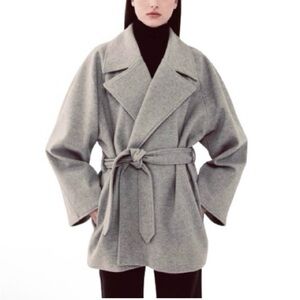 💖HOST PICK💖• NWT- GAP-Women's Wool Short Wrap Coat Heather Grey-Size S